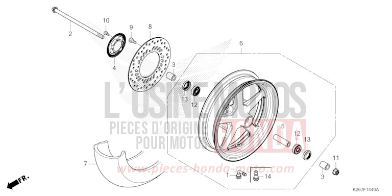 ROUE AVANT de MSX GROM A SPLENDID BLUE (B219) de 2023